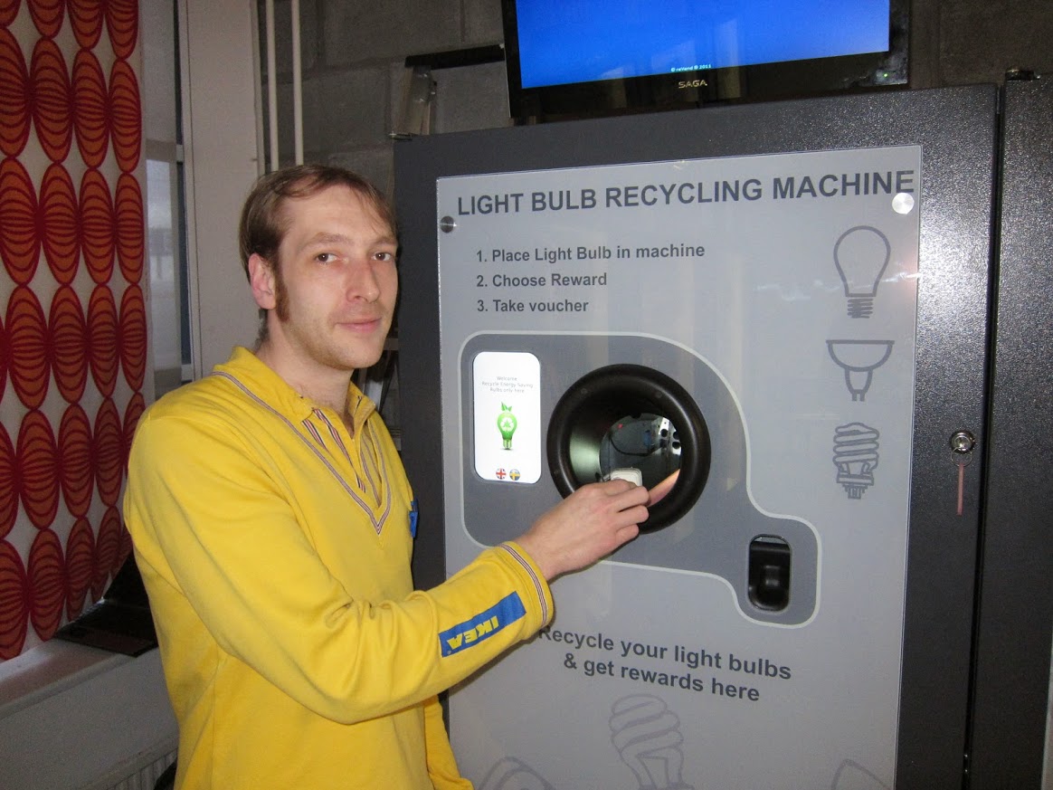 IKEA Wednesbury Birmingham reVend Light Bulb Reverse Vending Machine