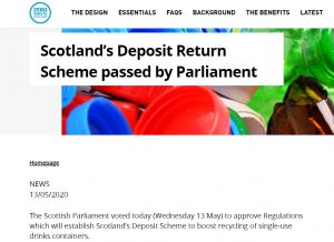 The Scottish Parliament voted today (Wednesday 13 May) to approve Regulations which will establish Scotland’s Deposit Scheme to boost recycling of single-use drinks containers. The scheme will see people pay a 20p deposit on metal cans and PET plastic and glass bottles, refunded when they’re returned for recycling. The final regulations, which were laid in the Scottish Parliament in March, maintain the ambitious approach to materials, with glass included alongside PET plastic and aluminium and steel. Following consultation with island communities, feedback from the Scottish Parliament’s Environment Committee and stakeholder input, the Scottish Government made changes to the regulations. These include a commitment to review the performance of the scheme by October 2026, including the deposit level, materials and the collection targets. 