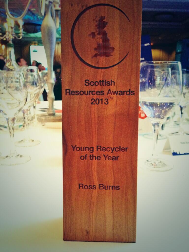 The IKEA “Recycle and Reward” project was an Award Winning Project Ross Burns a Project Manager from Zero Waste Scotland – was voted as the winner of the “Young Recycler of The Year” 2013